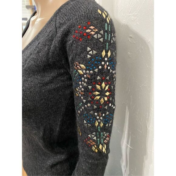 Silence + Noise Anthropology Embellished Sweater Top Women’s Sz S - Picture 2 of 6